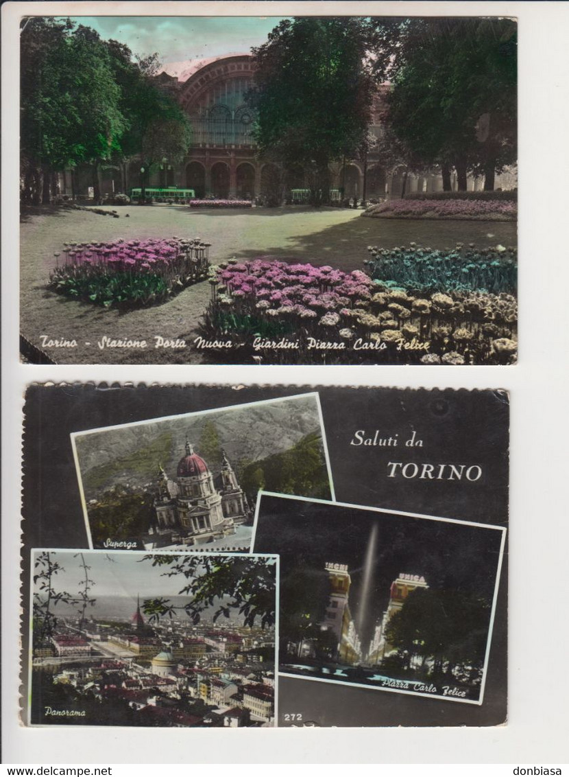 Torino: Lotto 55 Cartoline B/n - B/n Acquerellato - Seppia Anni '40-'50 - Colecciones & Lotes