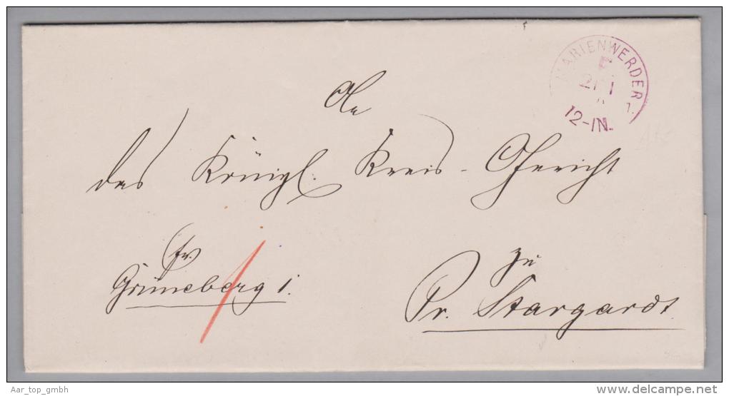 Heimat De Br Marienwerder 1870-04-21 Brief Nach Grimberg - Vorphilatelie