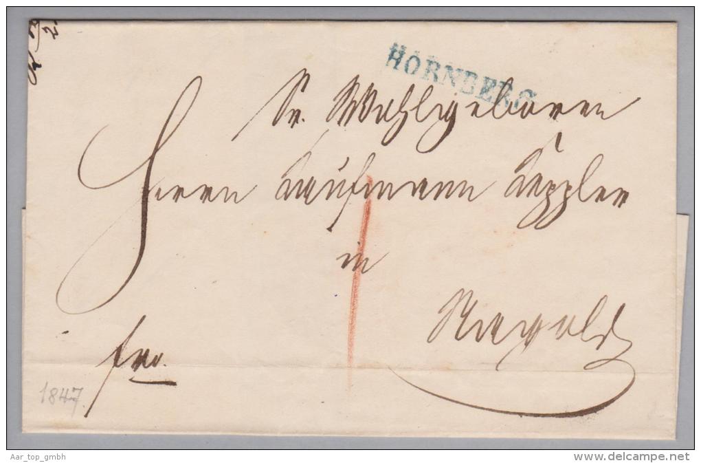 Heimat De BW Hornberg 1847-04-15 Briefhülle Nach Nagold - Préphilatélie