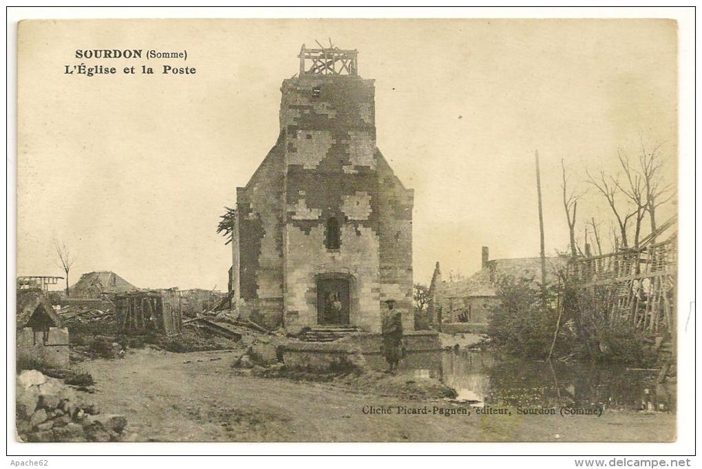 Sourdon - L'église Et La Poste - Autres & Non Classés