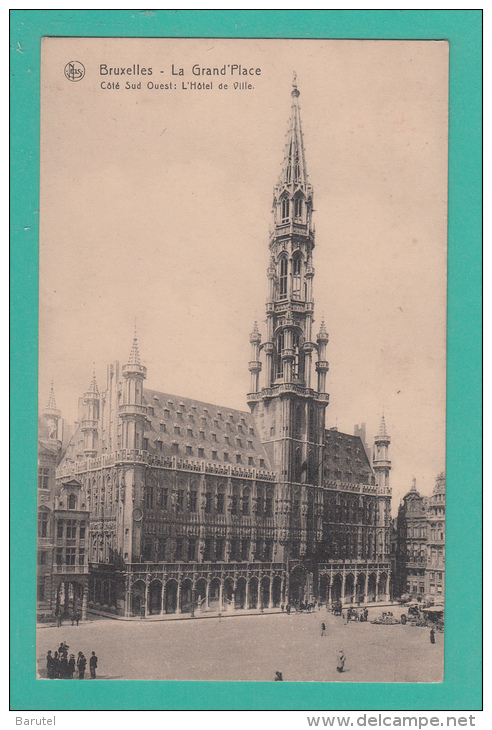 BRUXELLES [Bruxelles ~ Belgique] --> La Grand'Place. Côté Ouest, L'Hôtel De Ville. - Monumenti, Edifici