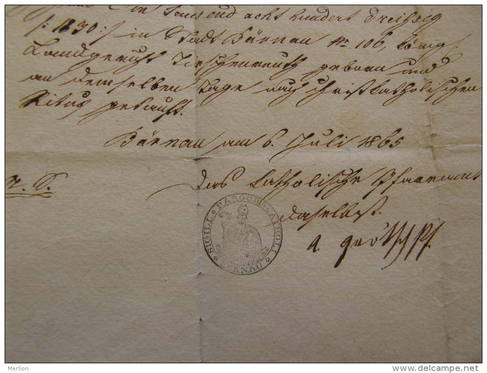 Old Document  1865 -Bärnau -  Binder (1830) -  Germany  TM003.2 - Birth & Baptism