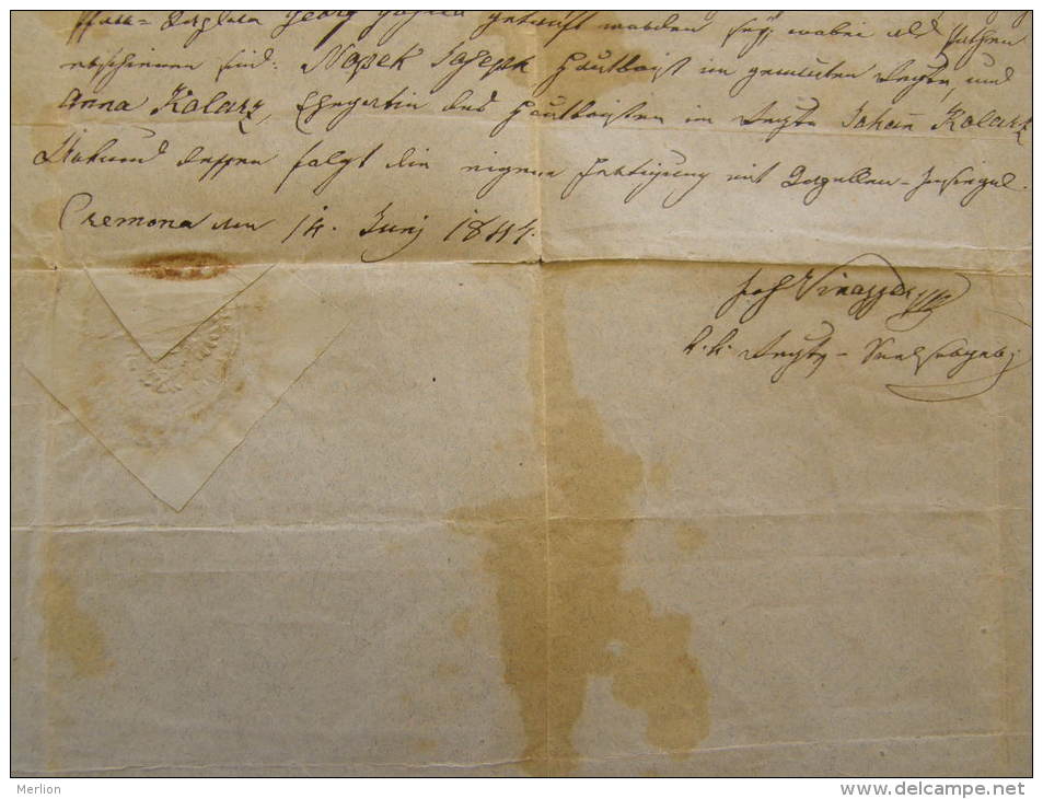 Old Document  1844- Cremona - Italia ?  Bratzen - Böhmen - Hautbaist - TM003.8 - Geboorte & Doop