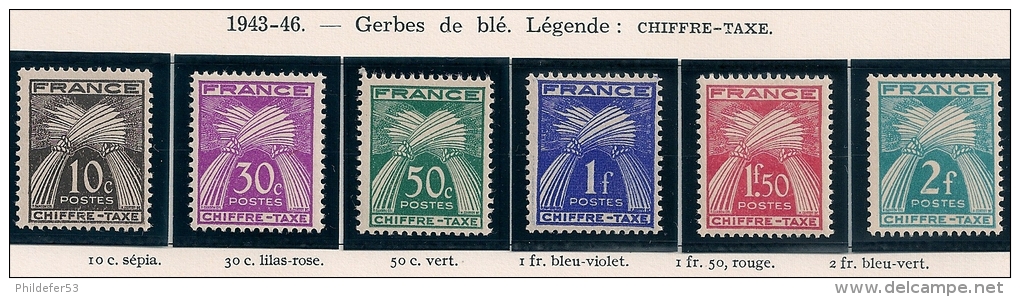 Timbres Taxe  1943-46 Lot 11 Timbres Neufs   Y&T N° 67 à 77 - Autres & Non Classés