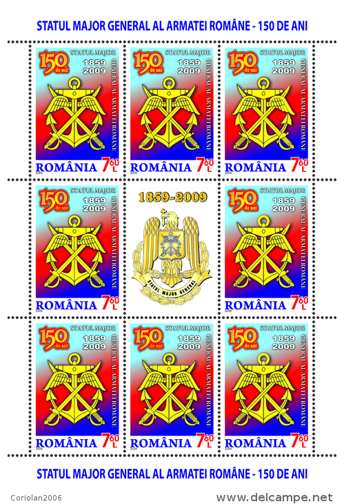 Romania 2009 / General Staff Of The Romanian Armed Forces / MS With Label - Neufs