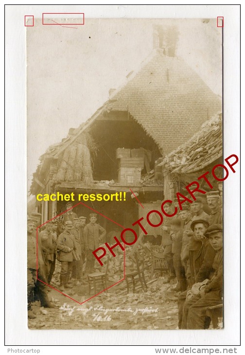 LEDEGEM-attaque Aerienne-Destructions-Carte Photo Allemande-Guerre 14-18-1WK-BELGIQUE-BELGIEN-Flandern-Feldpost No8-- - Ledegem