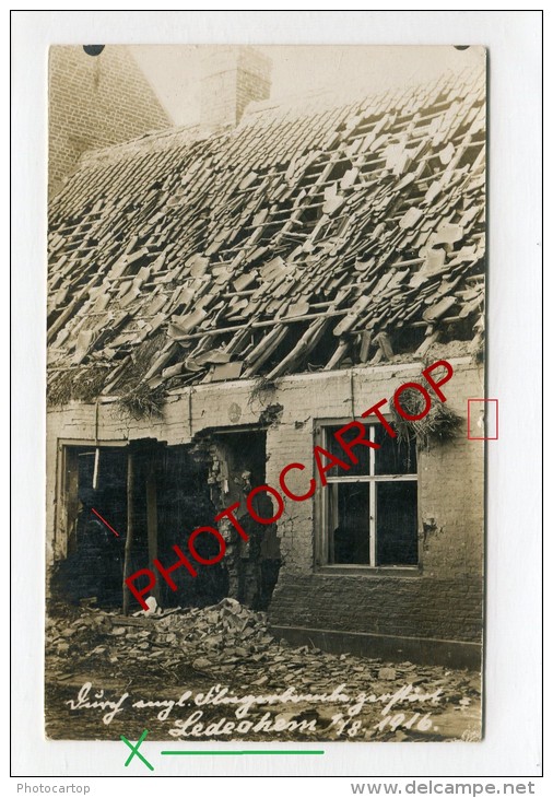 LEDEGEM-attaque Aerienne-Destructions-Carte Photo Allemande-Guerre 14-18-1WK-BELGIQUE-BELGIEN-Flandern- - Ledegem