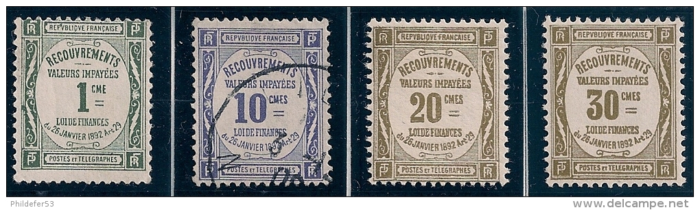 Timbres Taxe  1908-25  Lot 5 Timbres   Y&T N° 43-44-45-46-48 - Autres & Non Classés