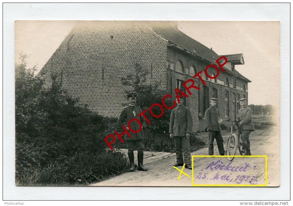 KOEKUIT-Soldats-Velos-carte Photo Allemande-Guerre 14-18-1WK-BELGIQUE-BELGIEN-Flandern- - Langemark-Poelkapelle