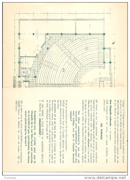 LE HAVRE INSTITUTION SAINT JOSEPH PLAQUETTE DE SOUSCRIPTION DE VITRAUX POUR LA CHAPELLE 1957 - Documents Historiques