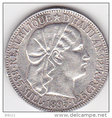 HAITI .50 CENTIMES 1895 (PARIS) .ARGENT - Haití