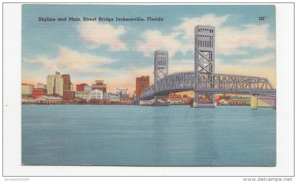 TZU339 Skyline And Main Street Bridge Jacksonbille Florida   2  Scans - Jacksonville