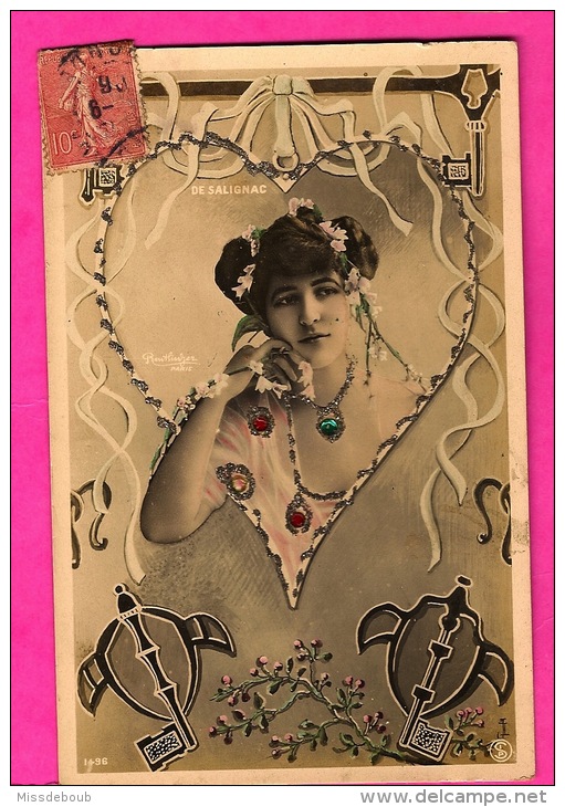 DE SALIGNAC - Coeur - Actrice, Demi Mondaine, Cocotte, Courtisane - 1904  Reutlinger Paris -  Actress, Woman, Courtesan - Cabarets