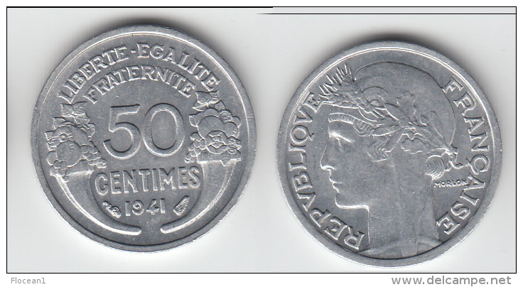 QUALITE **** 50 CENTIMES MORLON 1941 LOURDE (0,80 Gramme) - ALUMINIUM **** EN ACHAT IMMEDIAT !!! - Autres & Non Classés