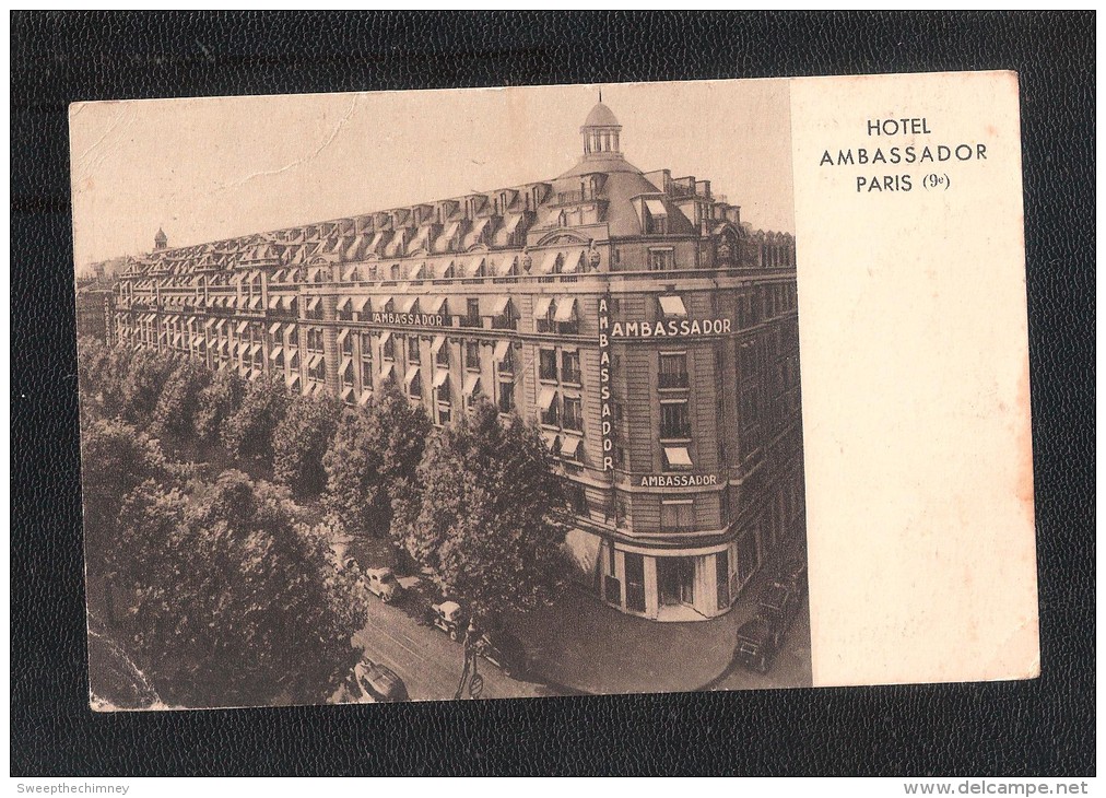 CPA Paris, Das Hotel Ambassador, Boulevard Haussmann 16  ( Carte  Ecrite ) - Cafés, Hoteles, Restaurantes
