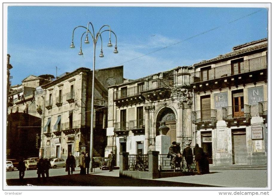 VIZZINI, PIAZZA UMBERTO I E MONUMENTO AI CADUTI, FORMATO GRANDE    **** - Catania