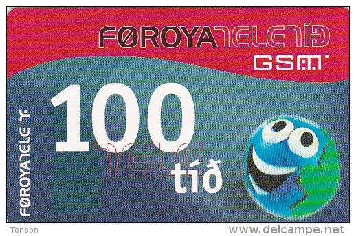 Faroe Islands, 100 Kr, Funny ´Face´, 2 Scans,    01.04.2006 - Isole Faroe