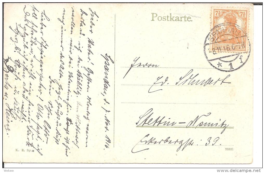 Bln099/ Spandau, Johannesstift 1916, Gelaufen - Spandau