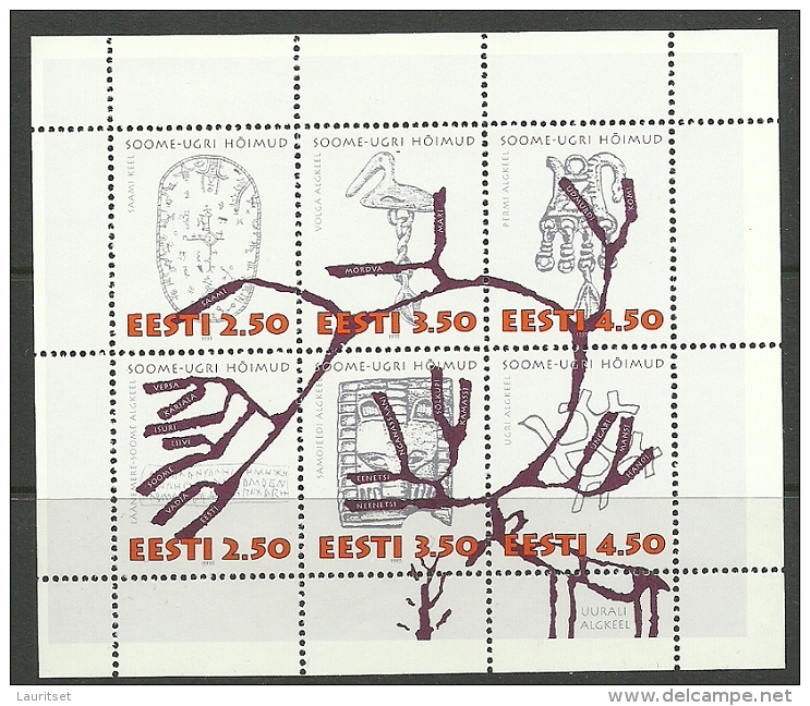 ESTLAND Estonia Estonie 1995 Fenno-Ugrische Völker & Sprachen Michel 260 - 265 MNH - Estland