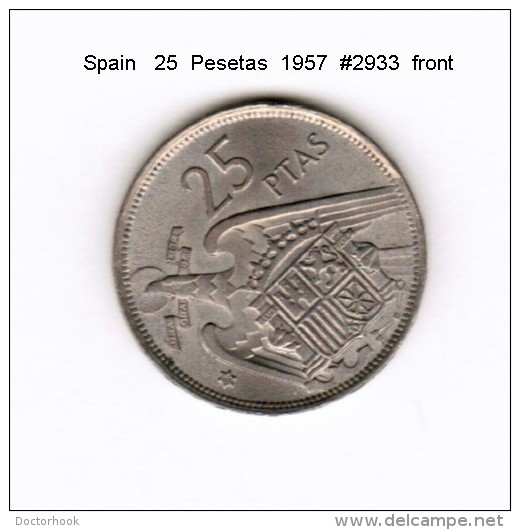 SPAIN    25  PESETAS  1957  (KM # 787) - 25 Pesetas