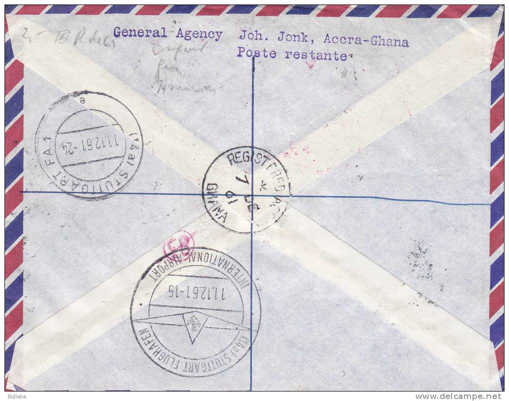Armoiries - Drapeaux - Feu - Torche - Ghana - Lettre Recommandée Express De 1961 - Briefe U. Dokumente