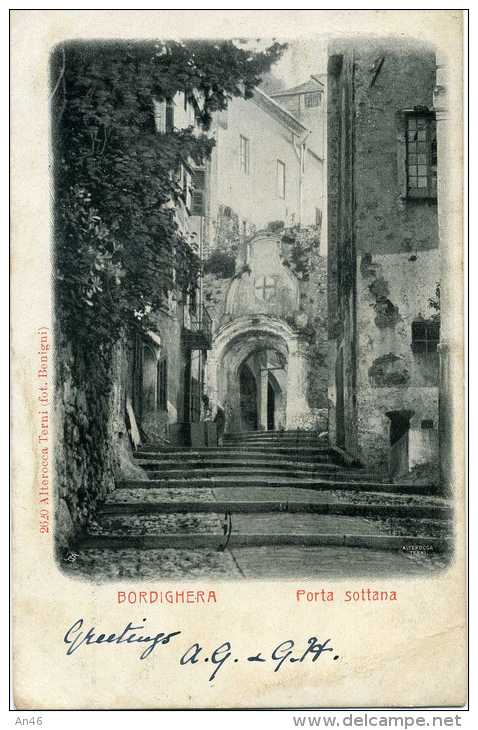 BORDIGHERA - PORTA SOTTANA - VG 1903 ORIGINALE D´EPOCA 100% - Altri & Non Classificati