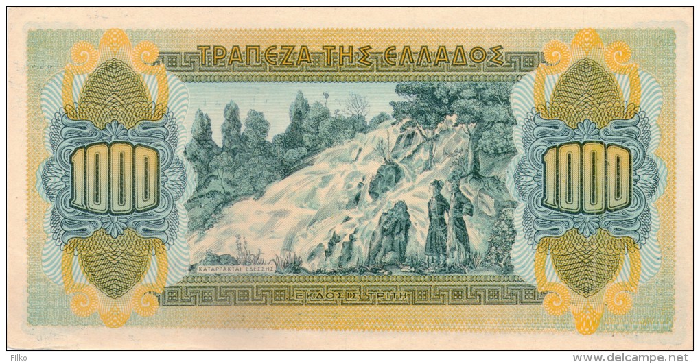 WWII Banknote 1000 Dr.1941,P.117b,errors Shown On Scan,as Scan - Greece