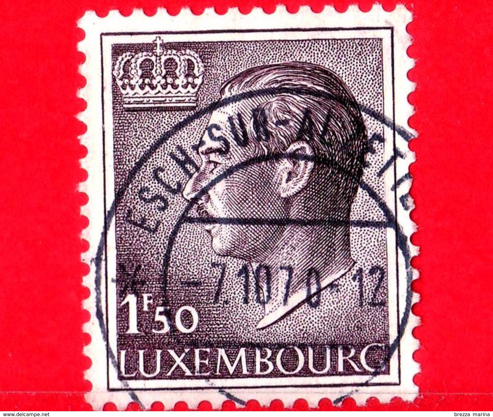 LUSSEMBURGO - Usato - 1966 - Profilo Del Gran Duca Jean (volta A Sinistra) In Uno Sfondo Ombreggiato - 1.50 F - 1965-91 Jean