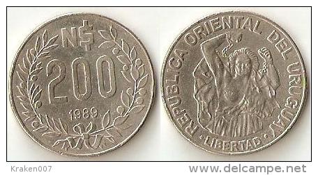 Uruguay  200 Pesos 1989 - Uruguay