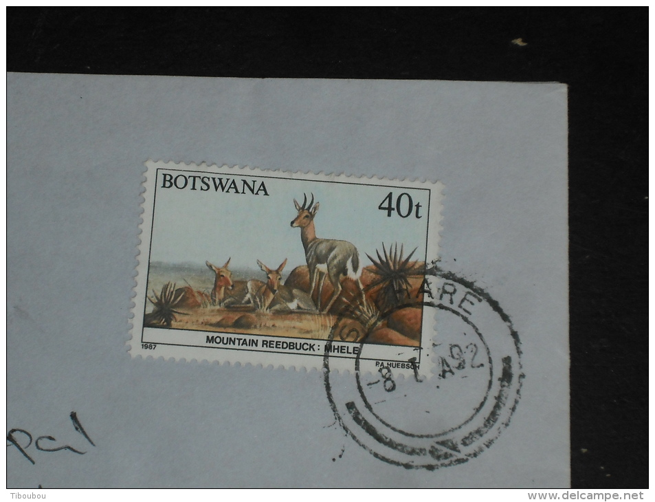 LETTRE BOTSWANA AVEC YT 565 - COBE DES MONTAGNES GAZELLE ANTILOPE - - Botswana (1966-...)