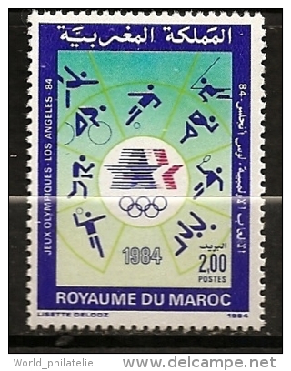 Maroc 1984 N° 972 ** Sport, JO, Jeux Olympiques, Los Angeles, Voile, Gymnastique, Cyclisme, Velo, Football, Boxe, Tennis - Marokko (1956-...)