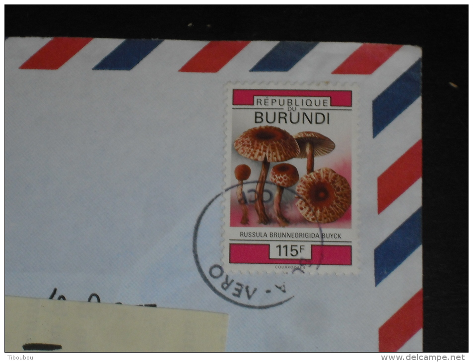 LETTRE BURUNDI AVEC YT 997 - CHAMPIGNON RUSSULE - - Oblitérés