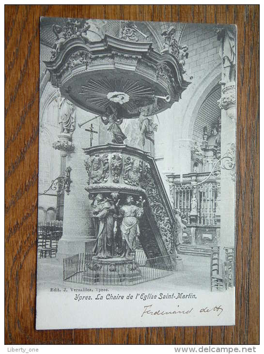 La Chaire De L'Eglise Saint Martin - Anno 1905 ( Zie Foto Voor Details ) !! - Ieper