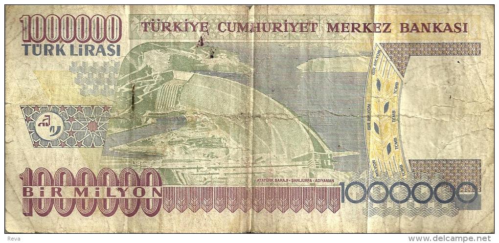 TURKEY 1.000.000 LIRASI RED MAN FRONT & LANDSCAPE BACK DATED LAW OF 1970 (1995) P209 F READ DESCRIPTION CAREFULLY !! !! - Turquie