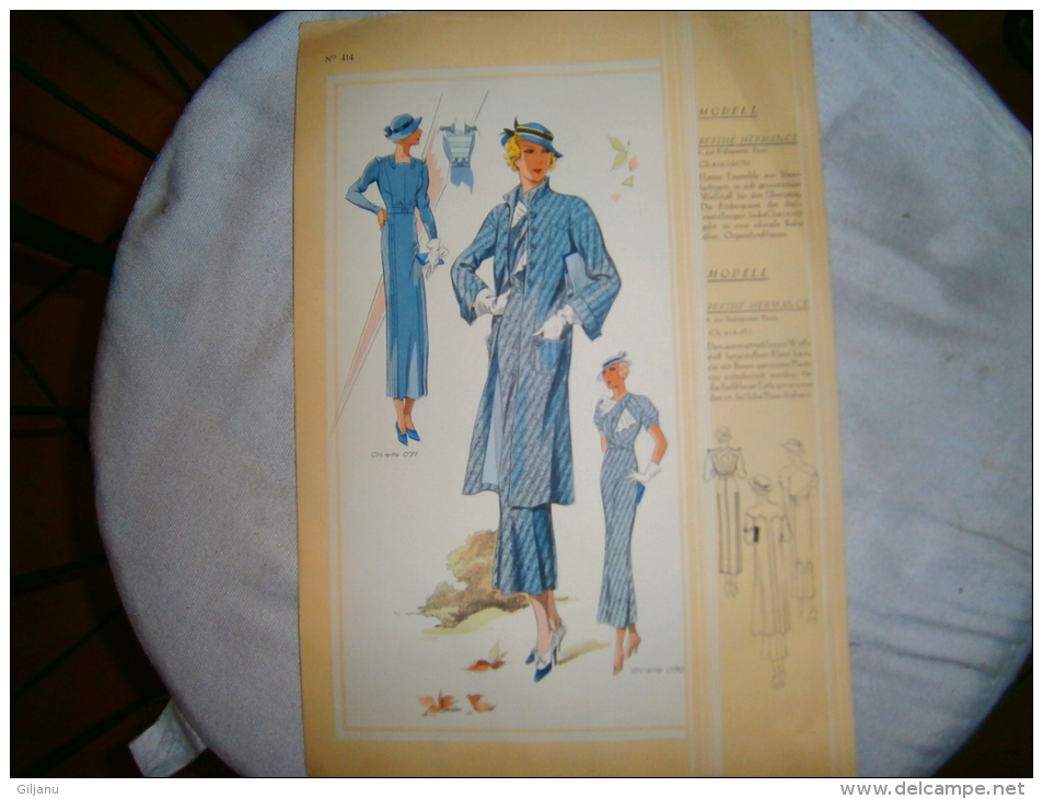 PLANCHE MODELL ROBE CHAPEAUX  ANNEE 30/40 - Autres Plans