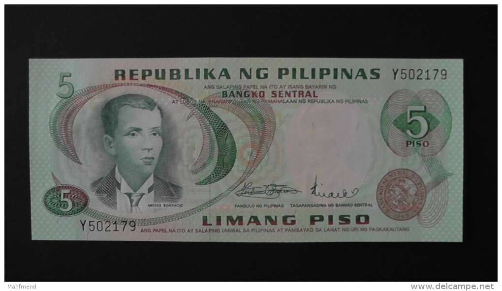 Philippines - 5 Piso - 1970 - P 148a - Unc - Look Scan - Philippinen