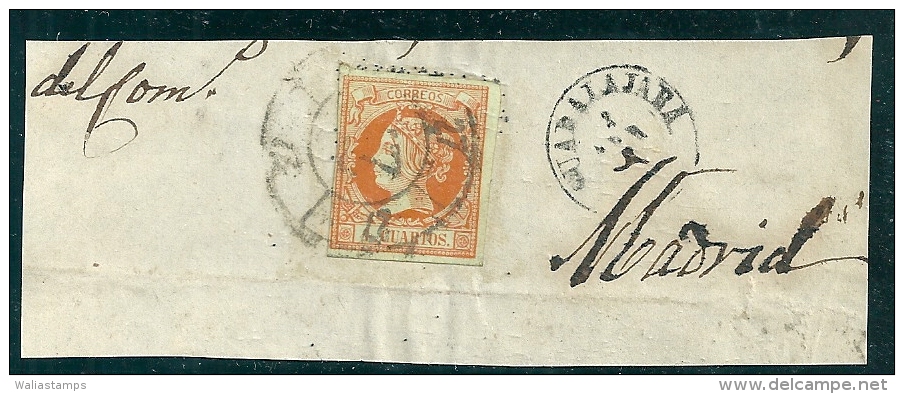 Spain-España  1860-1 Edifil 52 Rueda 27 Guadalajara Used - Used Stamps