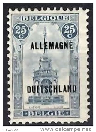 BELGIAN FORCES IN RHINELAND 1919 25c Mounted Mint - OC38/54 Occupazione Belga In Germania