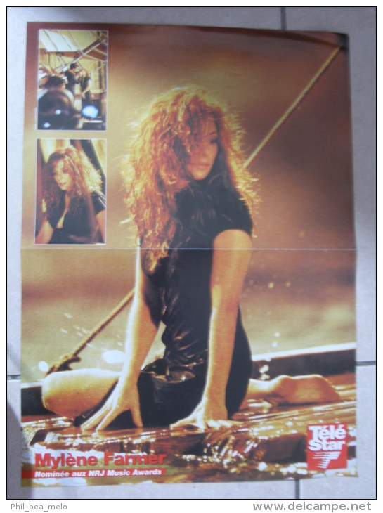 MUSIQUE - POSTER TELE STAR - MYLENE FARMER (RECTO) /  MYLENE FARMER (VERSO) - 40x28,5cm - Affiches & Posters