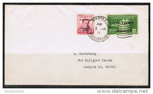 PHILIPPINES    1946 COVER---Manila To Oakland, California  (Jan/5/1946) (OS-406) - Philippines