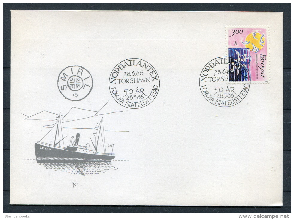 1986 Faroes Thorshavn Nordatlantex Stamp Exhibition Smiril Cover - Faroe Islands