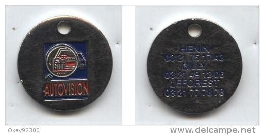 Jeton De Caddie Autovision Hénin Billy Leforest (vue Recto-verso) - Trolley Token/Shopping Trolley Chip