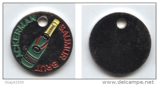 Jeton De Caddie Boisson Alcool Ackerman Saumur Brut (vue Recto-verso) - Trolley Token/Shopping Trolley Chip