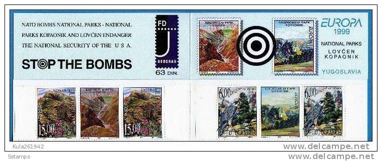 1999 X JUGOSLAVIJA EUROPA CEPT FLORA FAUNA NATO STOP THE BOMB INTERESSANT MNH - Libretti