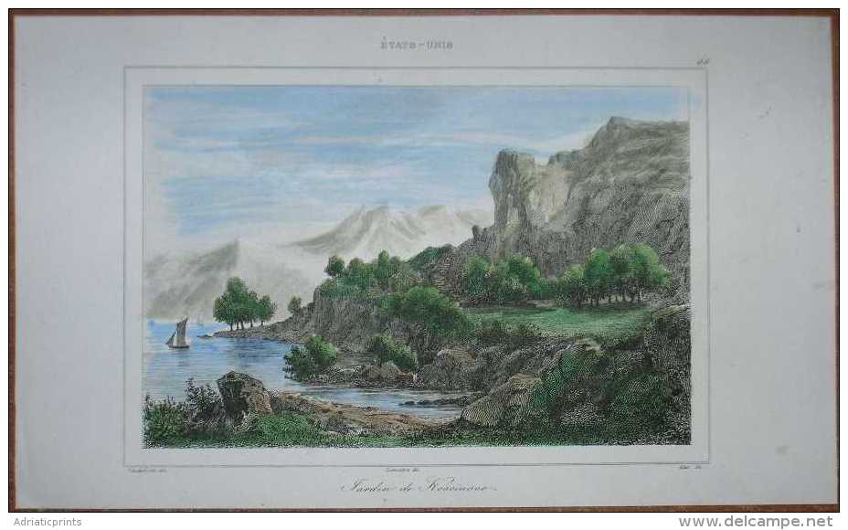 1837 Print KOSCIUSZKO'S GARDEN, WEST POINT, NEW YORK STATE (#66) - Autres & Non Classés