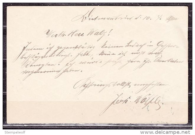 P 46/05 Ziffer Antwortteil, Dietmansried Nach Kempten, AK-Stempel 1900 (42277) - Sonstige & Ohne Zuordnung