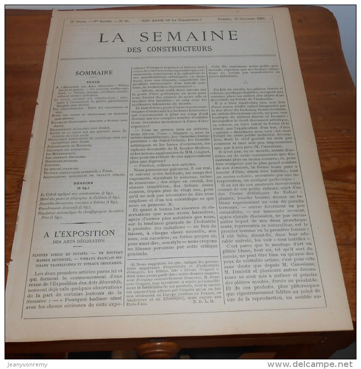 La Semaine Des Constructeurs. N°16.  15  Octobre 1887. Encadrements Décoratifs. Fragments Gallo-Romains à Saintes. - Revues Anciennes - Avant 1900