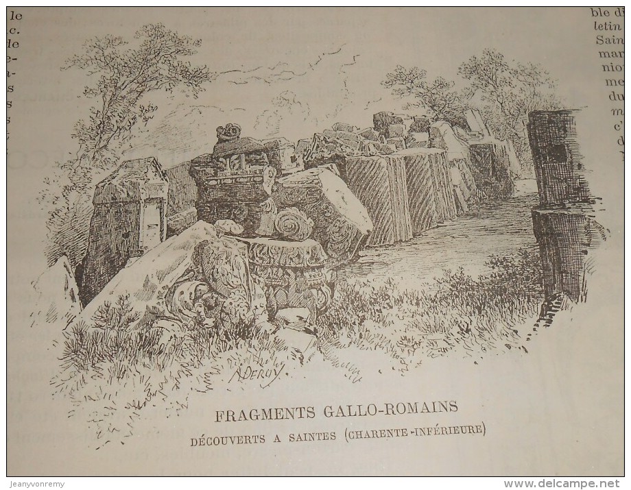 La Semaine Des Constructeurs. N°16.  15  Octobre 1887. Encadrements Décoratifs. Fragments Gallo-Romains à Saintes. - Magazines - Before 1900