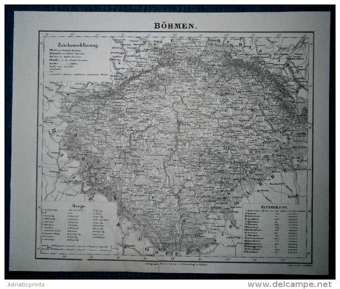 1848 Sohr Berghaus Map BOHEMIA CZECH LANDS (#13) - Other & Unclassified