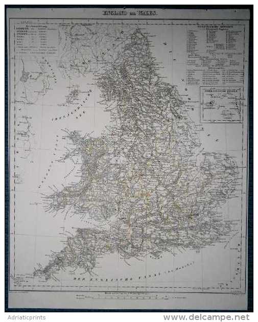 1848 Sohr Berghaus Map ENGLAND AND WALES (#57) - Other & Unclassified